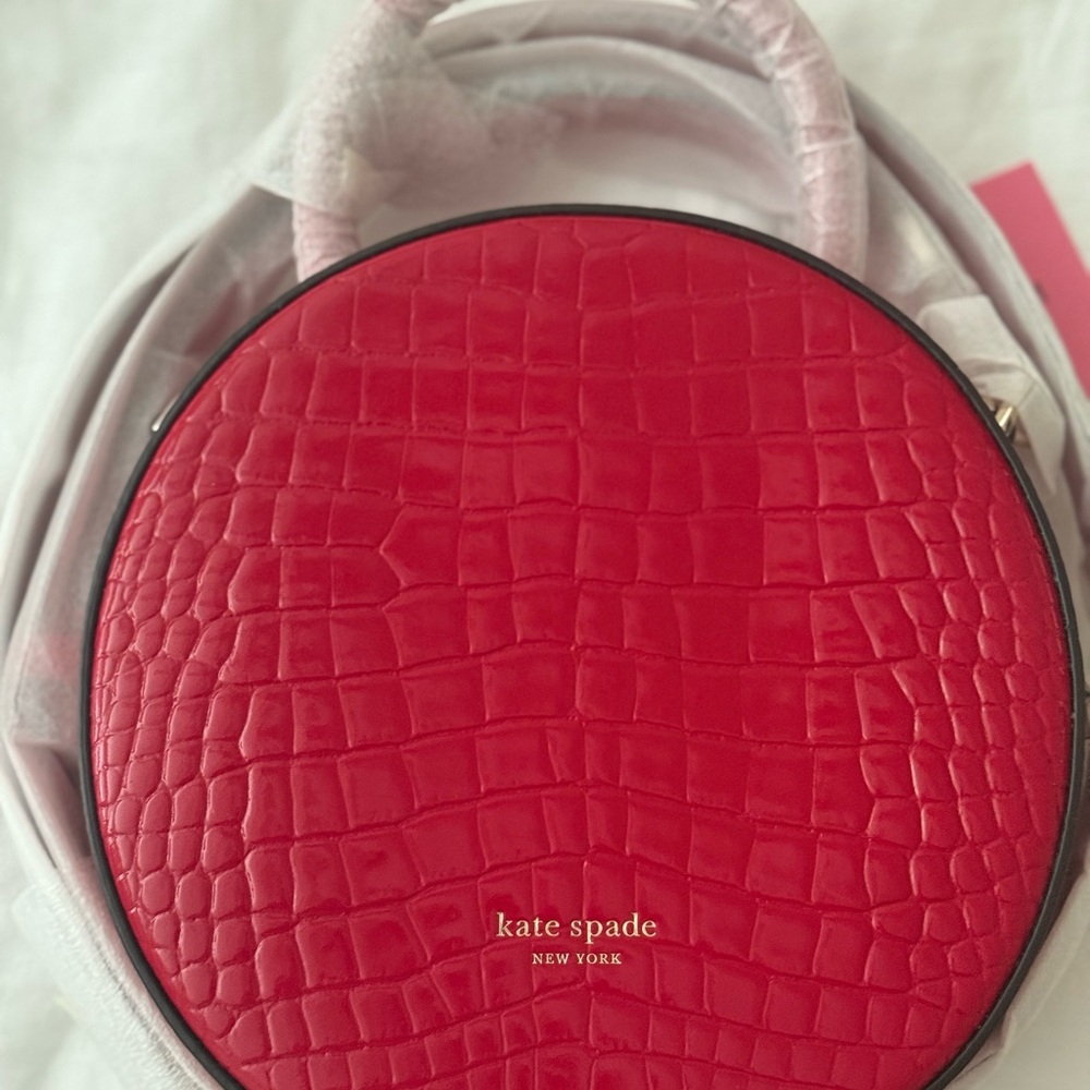 NWT Kate Spade Circle Red Croc-Embossed Leather Bag